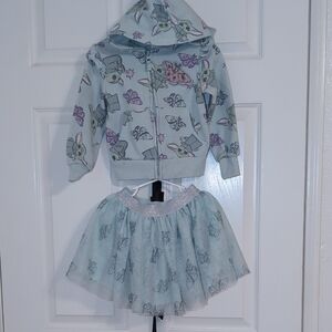 Cute Character Hoodie and Skirt Set
